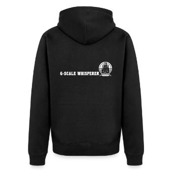 Garteneisenbahn Modellbahn Spur G - Unisex Premium Bio Zip Hoodie - Schwarz - Hinten - Nico (187cm)