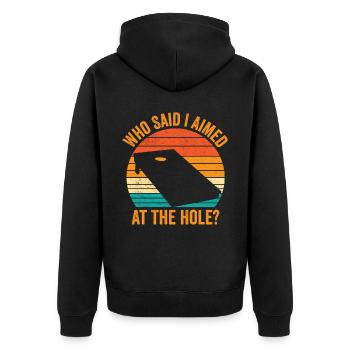 Drôle de trou de maïs Cornhole Retro - Veste à capuche bio Premium Unisexe - noir - Dos - Nico (187cm)