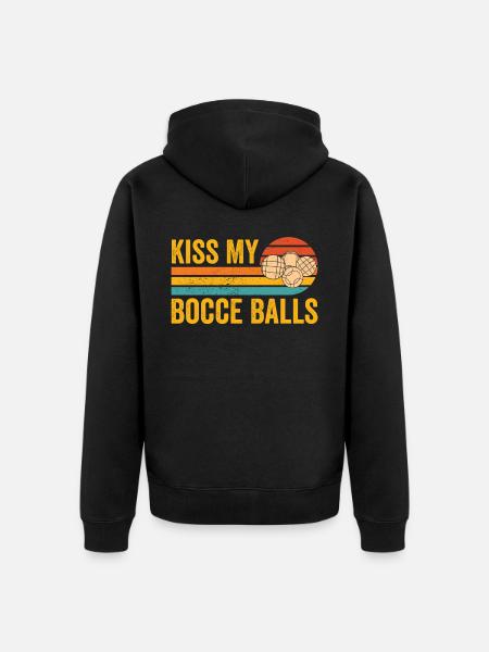 Funny Boccia Ball Retro - Unisex Premium Organic Zip Hoodie - black
