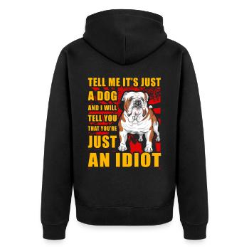 Bouledogue anglais drôle de dicton - Veste à capuche bio Premium Unisexe - noir - Dos - Nico (187cm)