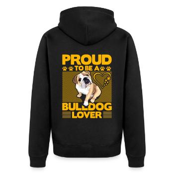 Fier d’être un amoureux du bouledogue - Veste à capuche bio Premium Unisexe - noir - Dos - Nico (187cm)