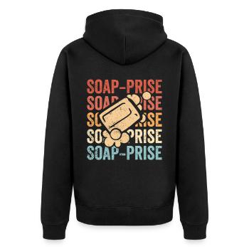 Lustige Seifenherstellung Seifenmacher - Unisex Premium Bio Zip Hoodie - Schwarz - Hinten - Nico (187cm)