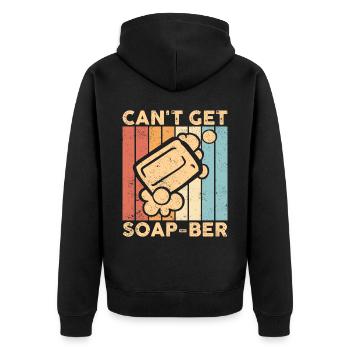Lustige Seifenherstellung Seifenmacher - Unisex Premium Bio Zip Hoodie - Schwarz - Hinten - Nico (187cm)