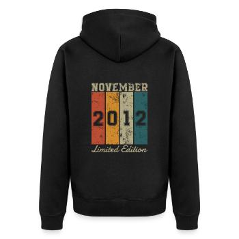 Date de naissance: Novembre 2012 - Limited Edition Retro - Veste à capuche bio Premium Unisexe - noir - Dos - Nico (187cm)