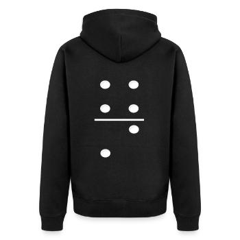 Domino Game Tile 4-2 - Lustiges Gruppenkostüm - Unisex Premium Bio Zip Hoodie - Schwarz - Hinten - Nico (187cm)