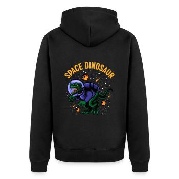 Space Dinosaur Space Exploration Meteorite Fans - Unisex Premium Organic Zip Hoodie - black - Back - Nico (187cm)