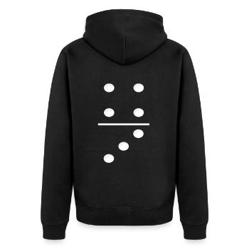 Domino Game Tile 4-3 - Lustiges Gruppenkostüm - Unisex Premium Bio Zip Hoodie - Schwarz - Hinten - Nico (187cm)