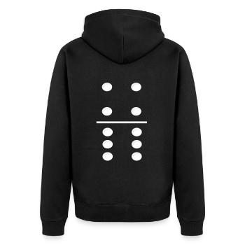 Domino Game Tile 4-6 - Lustiges Gruppenkostüm - Unisex Premium Bio Zip Hoodie - Schwarz - Hinten - Nico (187cm)