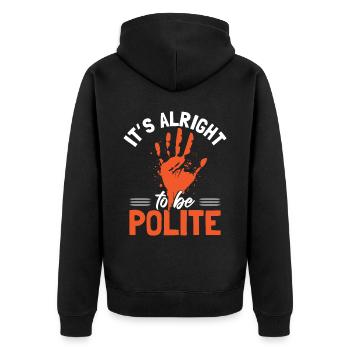 C’est bien d’être poli - Veste à capuche bio Premium Unisexe - noir - Dos - Nico (187cm)
