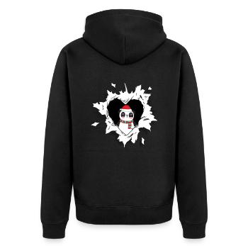 Panda avec un chapeau de Père Noël semble hors de déchiré - Veste à capuche bio Premium Unisexe - noir - Dos - Nico (187cm)