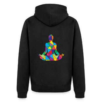 Low Poly Namaste Polygon Namaste Yoga - Veste à capuche bio Premium Unisexe - noir - Dos - Nico (187cm)