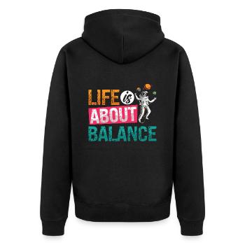 Unicycle Life Is About Balance Cyclist Unicyclist - Unisex Premium Organic Zip Hoodie - black - Back - Nico (187cm)