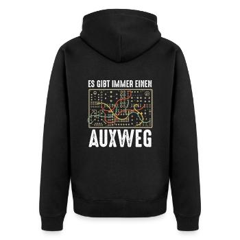 Es Gibt Immer Einen Auxweg Tontechnik Tontechniker - Unisex Premium Bio Zip Hoodie - Schwarz - Hinten - Nico (187cm)