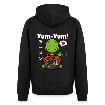 Anime Japonais Tortue Ramen Nouilles Kawaii - Veste à capuche bio Premium Unisexe - noir - Dos - Nico (187cm)