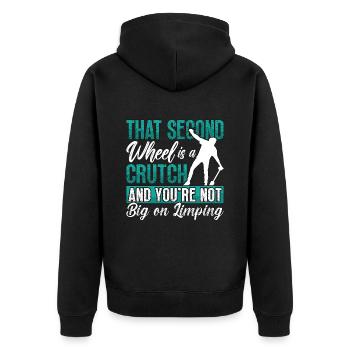 Unicycle That Second Wheel Is A Cycling Unicyclist - Unisex Premium Organic Zip Hoodie - black - Back - Nico (187cm)