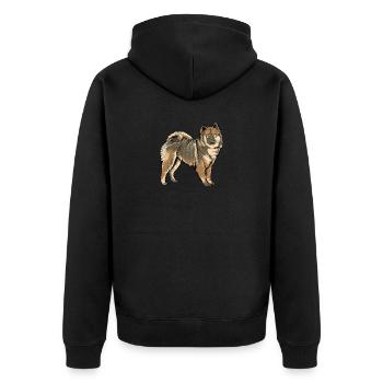 Eurasier Dog I Dog breed for dog owners - Unisex Premium Organic Zip Hoodie - black - Back - Nico (187cm)