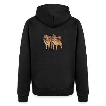 Eurasier Dog I Dog breed for dog owners - Unisex Premium Organic Zip Hoodie - black - Back - Nico (187cm)