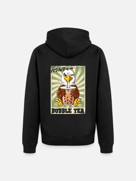 Boba Tea Adler Bubble Tea - Unisex Premium Organic Zip Hoodie - black