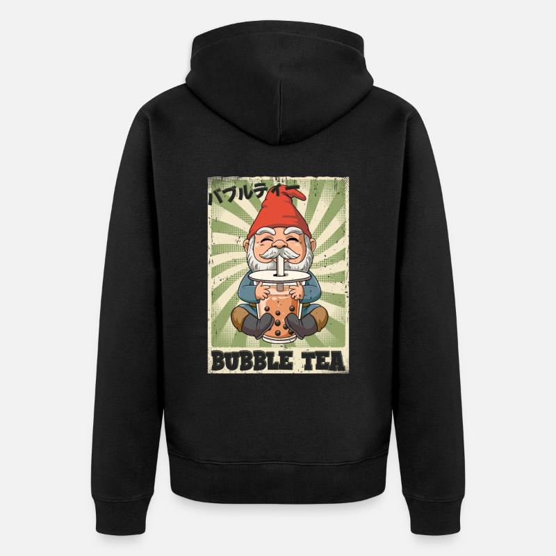 Boba Tea Gnom Bubble Tea - Unisex Premium Bio Zip Hoodie - Schwarz