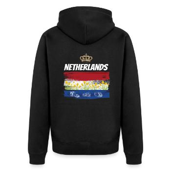 Drapeau du Nehterland Pays-Bas Pays-Bas - Veste à capuche bio Premium Unisexe - noir - Dos - Nico (187cm)