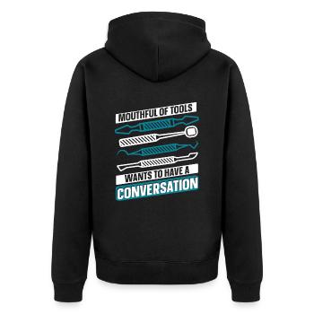 Mouthful Of Tools Dental Laboratory Dental Laboratory - Unisex Premium Organic Zip Hoodie - black - Back - Nico (187cm)