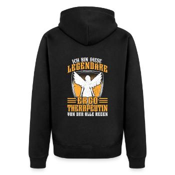 Legendäre Ergotherapeutin Ergotherapie - Unisex Premium Bio Zip Hoodie - Schwarz - Hinten - Nico (187cm)