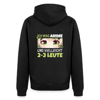 Sarkastisches Kawaii Statement für Manga-Liebhaber - Unisex Premium Bio Zip Hoodie - Schwarz - Hinten - Nico (187cm)