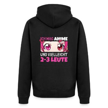 Sarkastisches Kawaii Statement für Manga-Liebhaber - Unisex Premium Bio Zip Hoodie - Schwarz - Hinten - Nico (187cm)