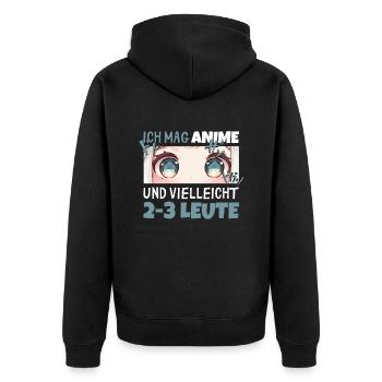Sarkastisches Kawaii Statement für Manga-Liebhaber - Unisex Premium Bio Zip Hoodie - Schwarz - Hinten - Nico (187cm)