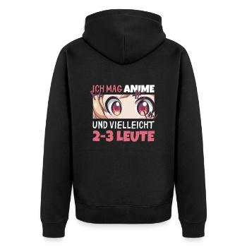 Sarkastisches Kawaii Statement für Manga-Liebhaber - Unisex Premium Bio Zip Hoodie - Schwarz - Hinten - Nico (187cm)