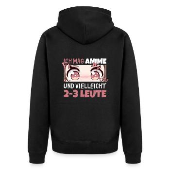 Sarkastisches Kawaii Statement für Manga-Liebhaber - Unisex Premium Bio Zip Hoodie - Schwarz - Hinten - Nico (187cm)