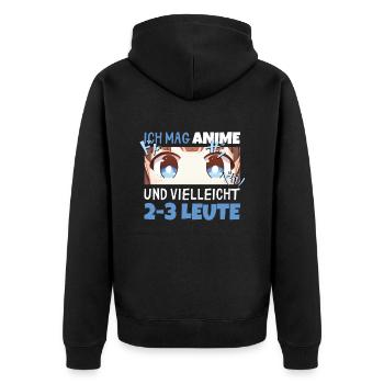 Sarkastisches Kawaii Statement für Manga-Liebhaber - Unisex Premium Bio Zip Hoodie - Schwarz - Hinten - Nico (187cm)