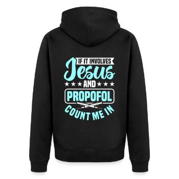 Anesthesia Anesthesia Technician Anesthesiologist - Unisex Premium Organic Zip Hoodie - black - Back - Nico (187cm)