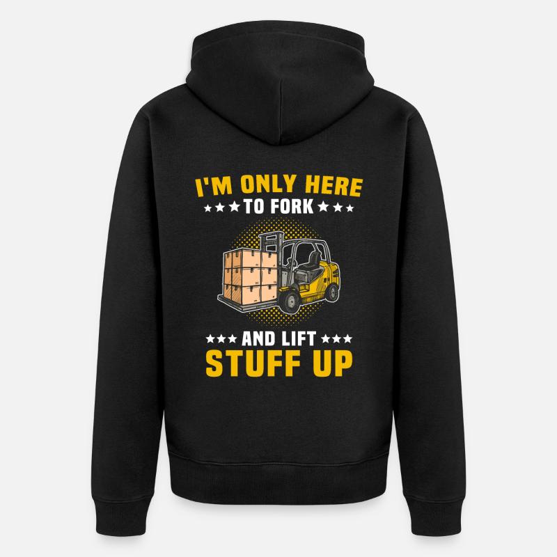 Staplerfahrer Stapler Gabelstapler - Unisex Premium Bio Zip Hoodie - Schwarz