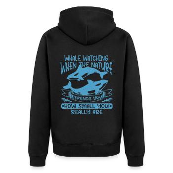Whale design for whales and blue whales or beluga whales - Unisex Premium Organic Zip Hoodie - black - Back - Nico (187cm)