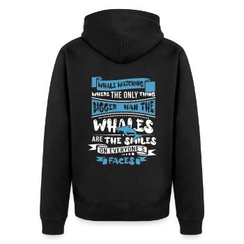 Whale watching design for whales - Unisex Premium Organic Zip Hoodie - black - Back - Nico (187cm)