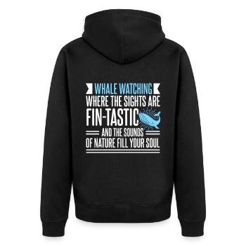 Whale design for whales and blue whales or beluga whales - Unisex Premium Organic Zip Hoodie - black - Back - Nico (187cm)