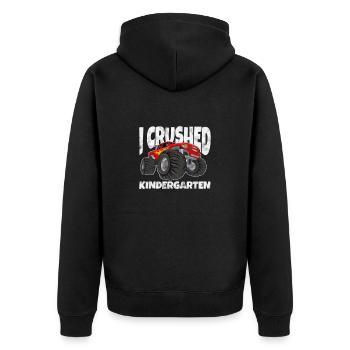 Kindergarten - Unisex Premium Bio Zip Hoodie - Schwarz - Hinten - Nico (187cm)