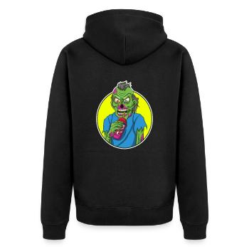 Zombie Bubble Tea - Unisex Premium Bio Zip Hoodie - Schwarz - Hinten - Nico (187cm)