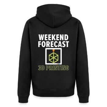 Weekend forecast: 100% chance of 3D printing - Unisex Premium Organic Zip Hoodie - black - Back - Nico (187cm)