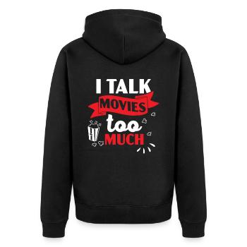 Je parle trop de films Cinéphiles Cinéma - Veste à capuche bio Premium Unisexe - noir - Dos - Nico (187cm)