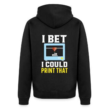 I bet I could 3D print this machinist - Unisex Premium Organic Zip Hoodie - black - Back - Nico (187cm)