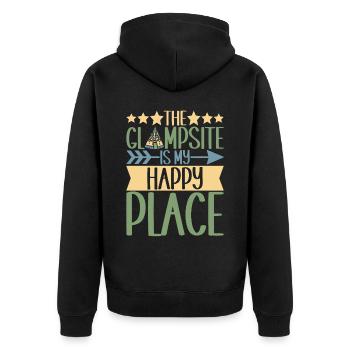 Glamping Glamper - Unisex Premium Bio Zip Hoodie - Schwarz - Hinten - Nico (187cm)