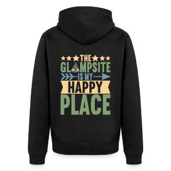 Glamping Glamper - Unisex Premium Bio Zip Hoodie - Schwarz - Hinten - Nico (187cm)