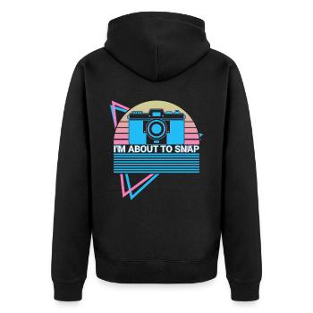 Caméra Photographie Photographe Rétro - Veste à capuche bio Premium Unisexe - noir - Dos - Nico (187cm)