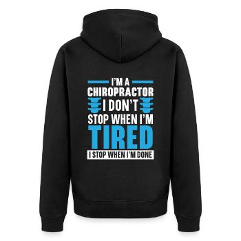 Chiropraktik Wirbelsäule Chirurg Knochen Chiropraktiker - Unisex Premium Bio Zip Hoodie - Schwarz - Hinten - Nico (187cm)