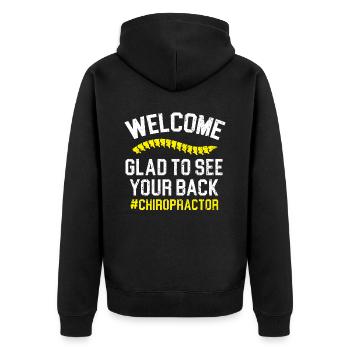 Chiropraktik Wirbelsäule Chirurg Knochen Chiropraktiker - Unisex Premium Bio Zip Hoodie - Schwarz - Hinten - Nico (187cm)