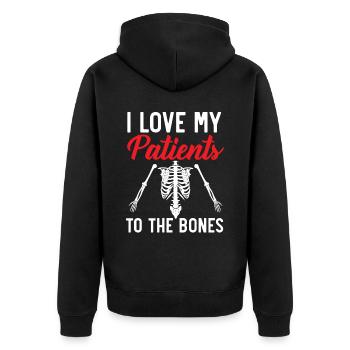 Chiropraktik Wirbelsäule Chirurg Knochen Chiropraktiker - Unisex Premium Bio Zip Hoodie - Schwarz - Hinten - Nico (187cm)