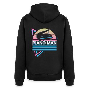 Piano Man Clavier Klavier Retro - Veste à capuche bio Premium Unisexe - noir - Dos - Nico (187cm)