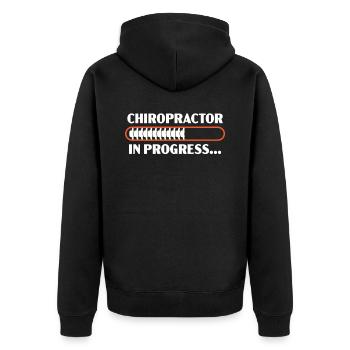 Chiropraktik Wirbelsäule Chirurg Knochen Chiropraktiker - Unisex Premium Bio Zip Hoodie - Schwarz - Hinten - Nico (187cm)
